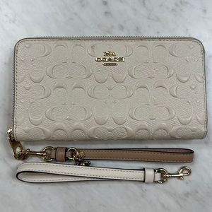 Coach large zip wristlet/wallet